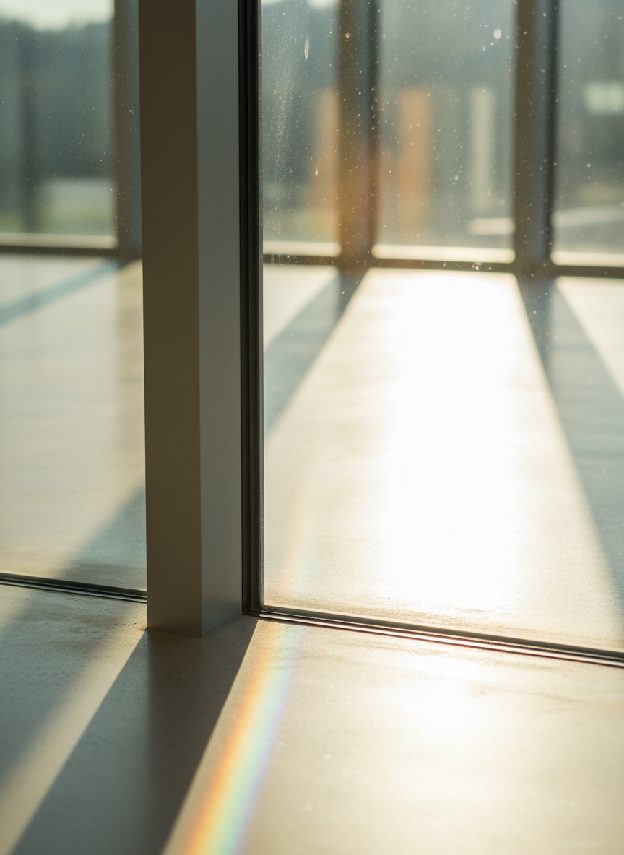 Sunlight through a freshly cleaned window